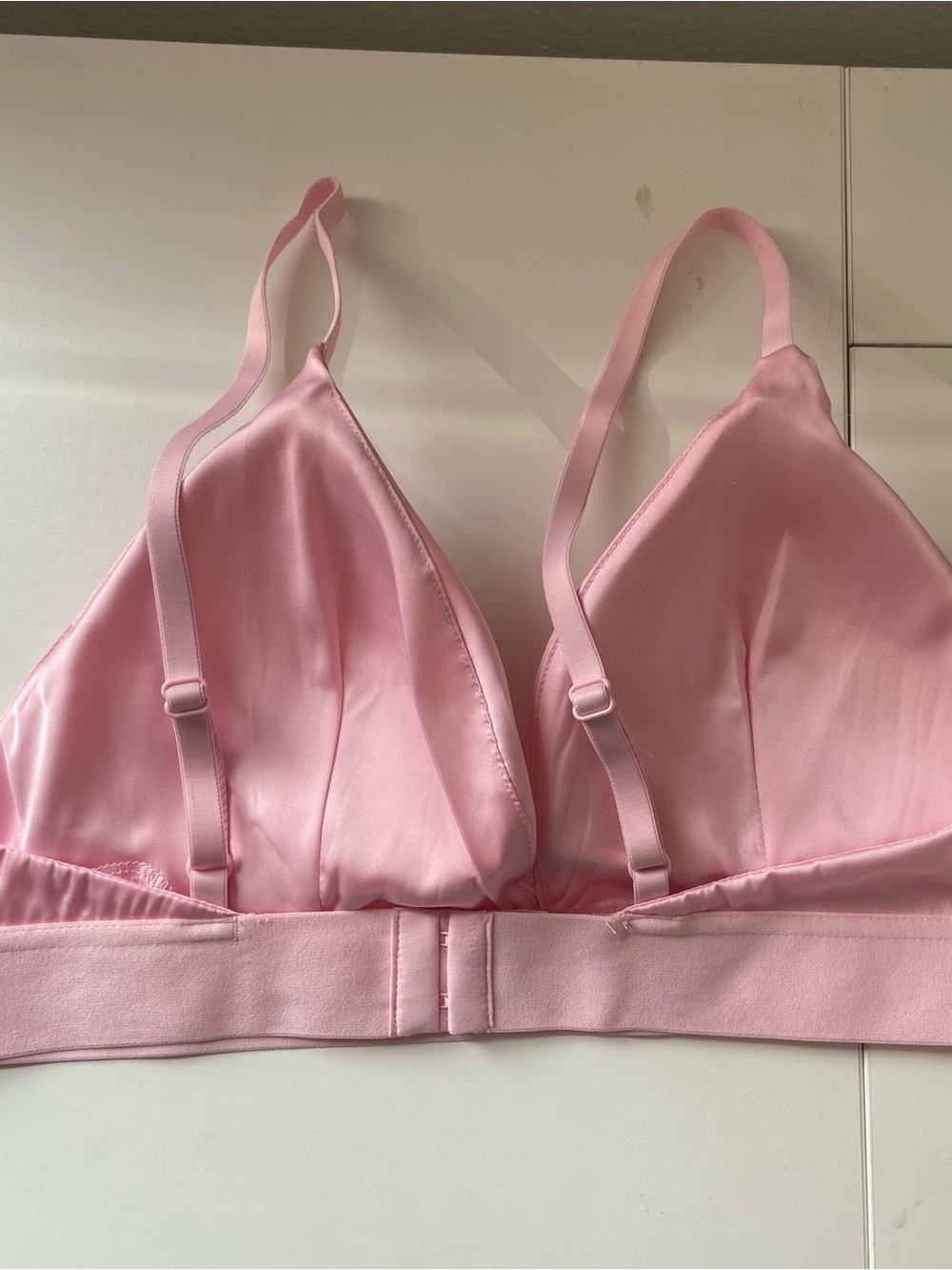 Baby Pink Satin Bralette (Extra Large) - Picture 4 of 7